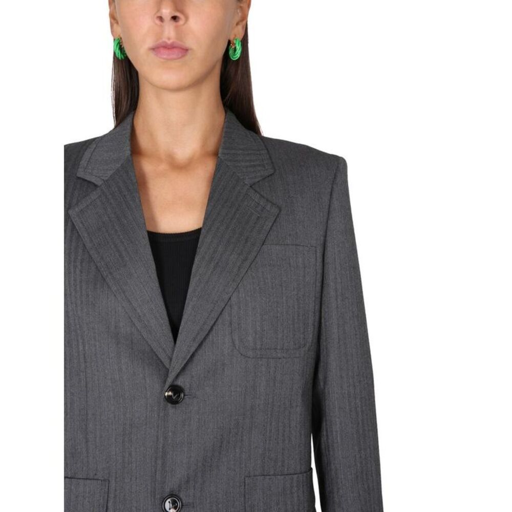 BOTTEGA VENETA Pinstripe Wool Blend Blazer Women MULTICOLOUR Coats & Jackets - Picture 4 of 4